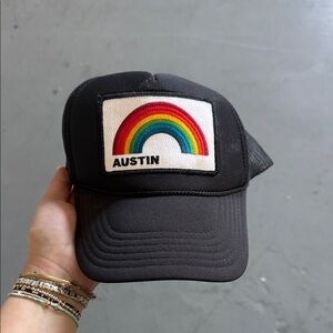 Aviator Nation Black Cap with Rainbow Patch